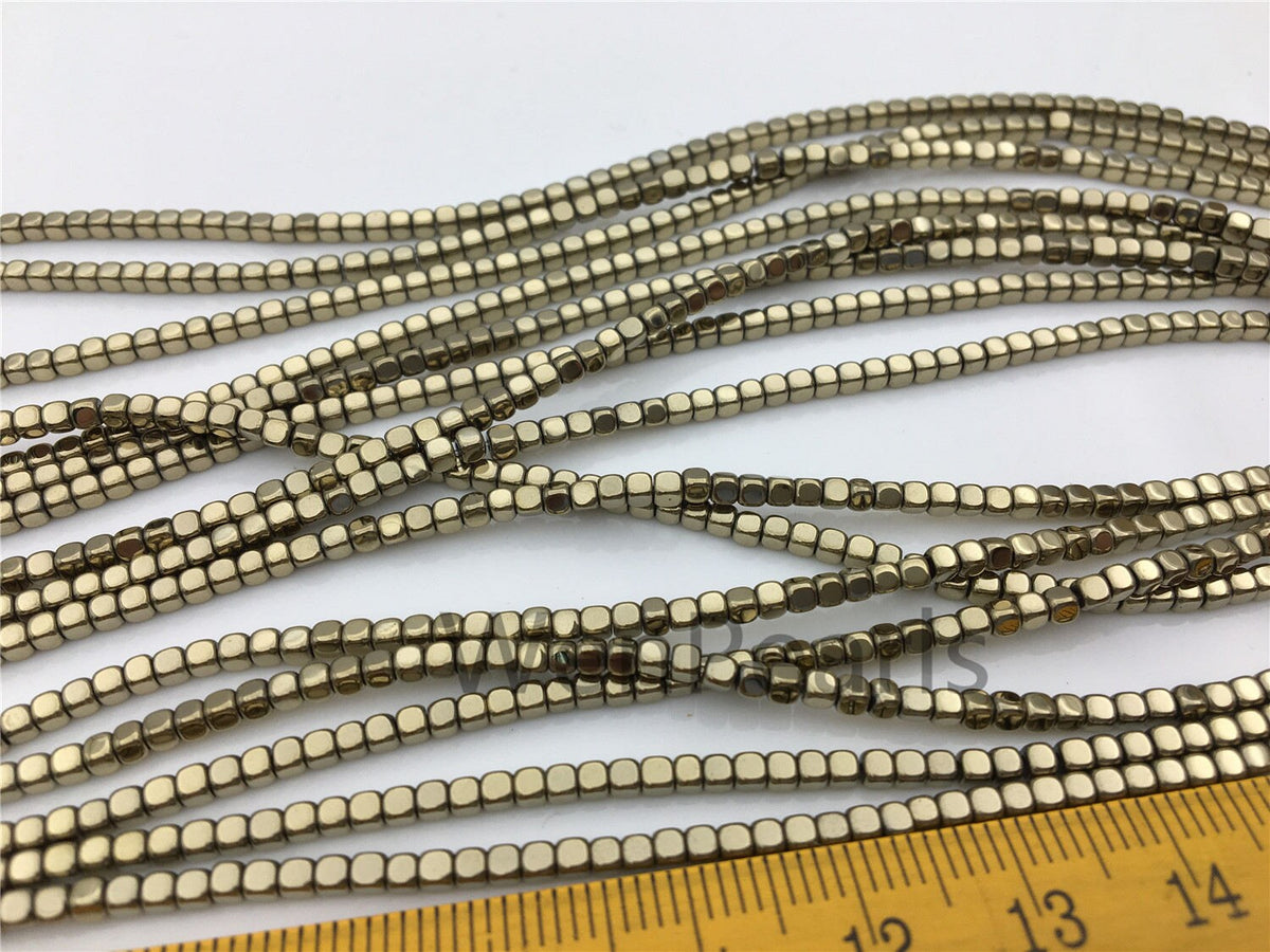 Hematite,Brown 2mmx2mm cube square Beads,AAA, 15.5 inches,G50-CU22-003
