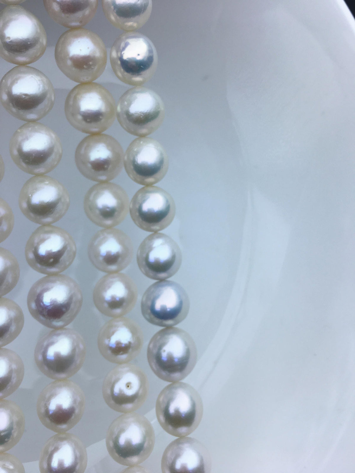 AA+ 11–13mm White Round Freshwater Pearl Beads | RP12-2A-4