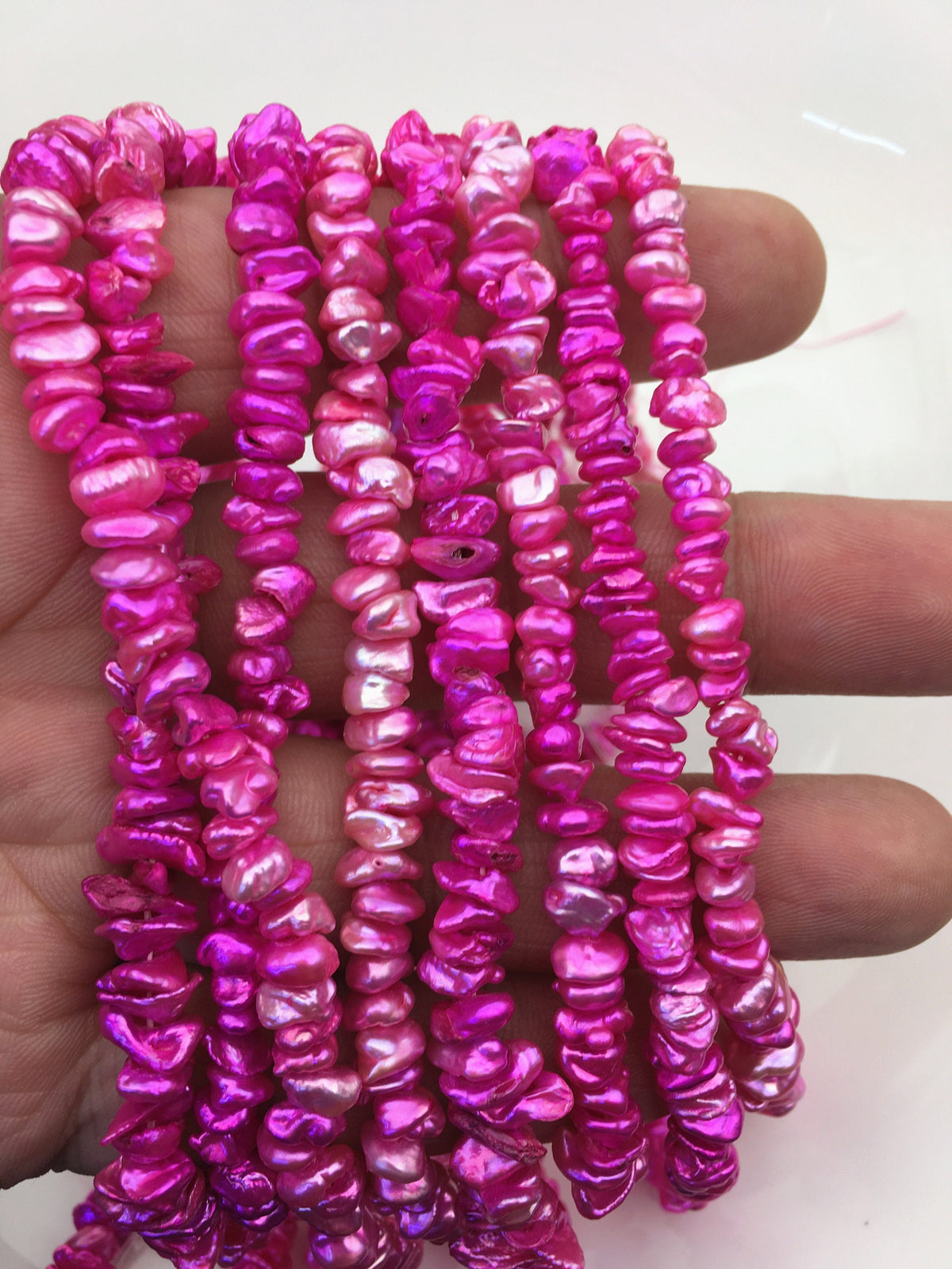 A+ 5-6mm red Keshi pearls,Center drilled,ZS-128-17