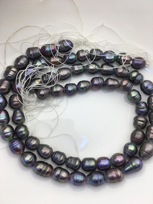 AA+ 10.5-11.2mm tahitian like color big rice pearls,3mm large hole,LR11-T8