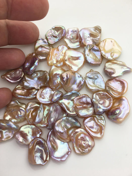 33pcs AAA 13-16mm natural mix color rainbow keshi Freshwater Pearls,no hole,ZS-127-1-13