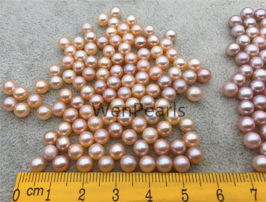 AAA 5-5.5mm pink peach purple round freshwater pearls, white freshwater round loose pearl wholesale, tiny pearl supply, RP5-3AY-GJ-2