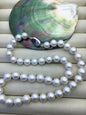 17.5 inches AA+ 8-10mm white round freshwater Pearl necklace, genuine freshwater Pearl necklace, Natural Pearl Necklace, NPN1-059
