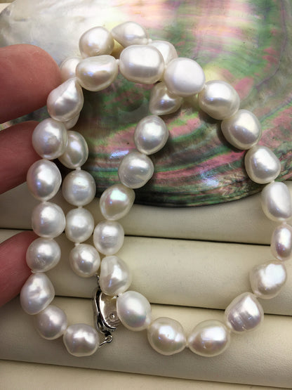 White Nugget Freshwater Pearl Necklace — 10 mm, 17.5 in