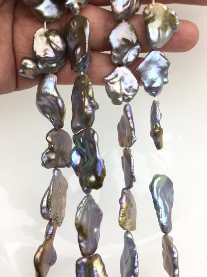 AA+ 16-20mm Gray Bronze keshi Freshwater Pearl,DIY Loose Freshwater Pearl,ZS-200-9