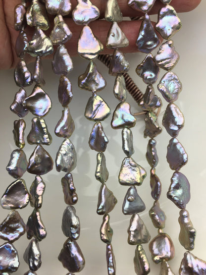 AA+ 8-11mm Gray Rainbow Golden keshi Freshwater Pearl,DIY Loose Freshwater Pearl,ZS-200-1