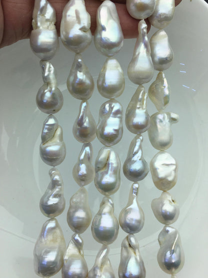 15.5'' A 13-15mm White flame ball pearl,FL15-2A-5-77