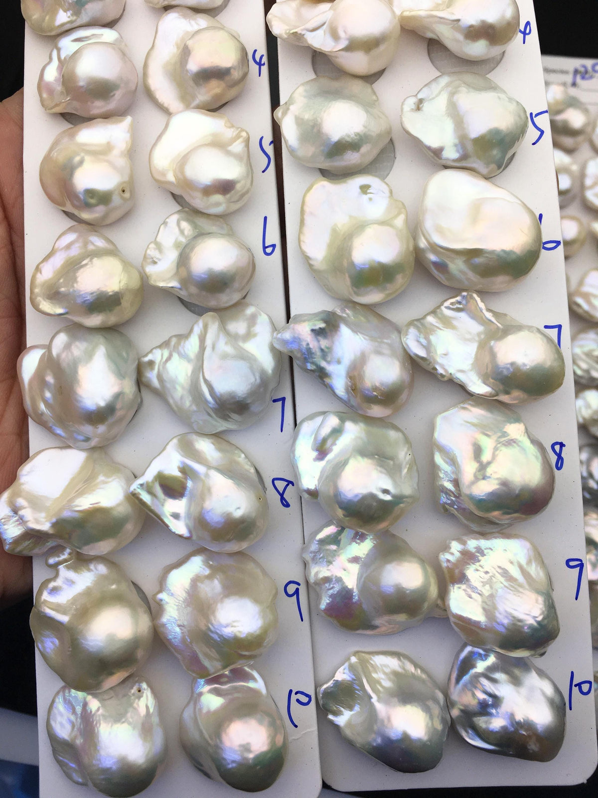 1 pair AAA 17-20x20-25mm White Flameball Pearl Pairs, no hole, Baroque Cultured Freshwater Pearl, flameball pearls, FL15-3A-8-59