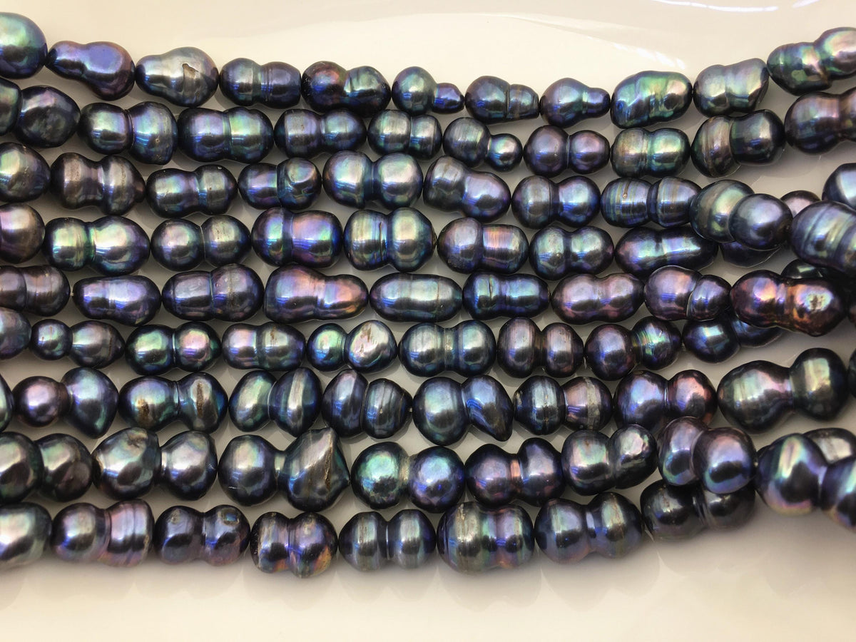 AA+ 9-12mm blue black Gourd baroque pearls, Baroque Gourd,DIY,high luster,ZS-114-1