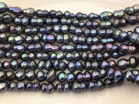 AA+ 9-12mm blue black Gourd baroque pearls, Baroque Gourd,DIY,high luster,ZS-114-1