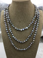 68 inches AA 9mm gray nugget pearl Necklace,NPN1-150