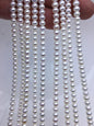 AAA 4-4.5mm tiny White button round freshwater pearls, Rondelle pearl Beads, white freshwater pearl, loose strands, SM4-3A-43