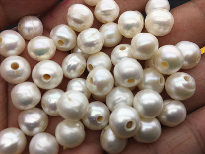 20pcs AA+ 10.5-11mm white button Round freshwater pearls, 2.2mm large hole, Rondelle pearl Beads, loose freshwater pearl, SM10-2A-9