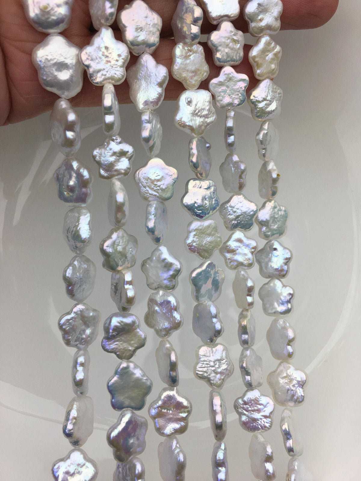 AAA 11-13mm white plum blossom Freshwater Pearl,ZS-119-2