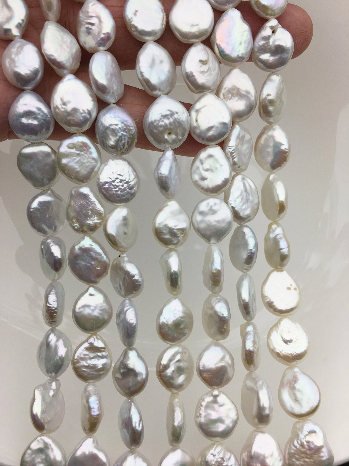 AA+ 11-13mm White Tail Coin freshwater pearls,diy bead,flat round pearl bead,COIN12-2A-2-14