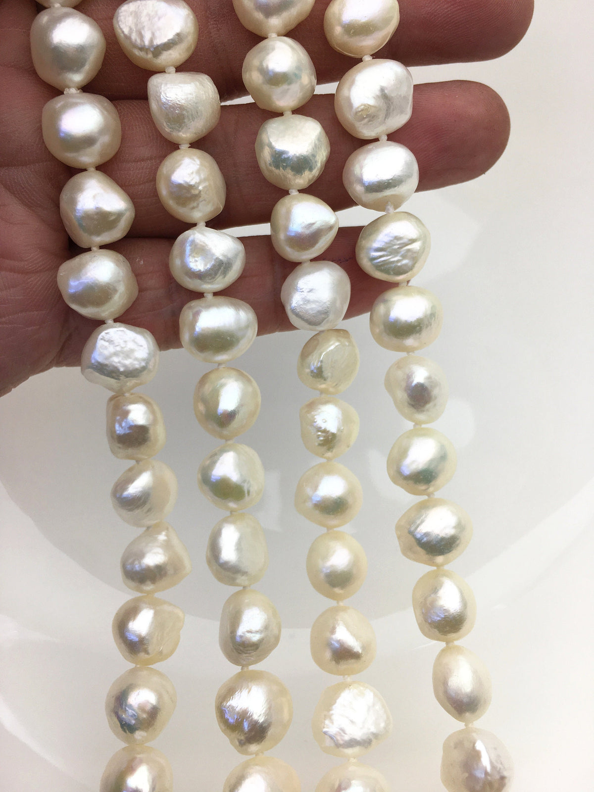 17.5'' AA+ 11mm White Nugget Pearl necklace, NPN1-T42