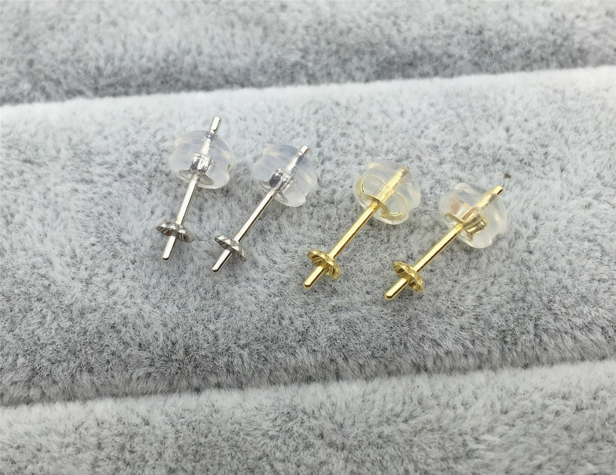 18k white gold stud, 18k yellow gold stud, post for stud earrings,DIY,wholesale,ASG-ER-002