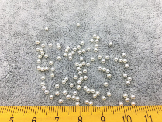 5pcs AAAA 2-2.2mm white round seed freshwater pearls,no hole,tiny pearl supply,good quality,through hole,RP2-4A-1