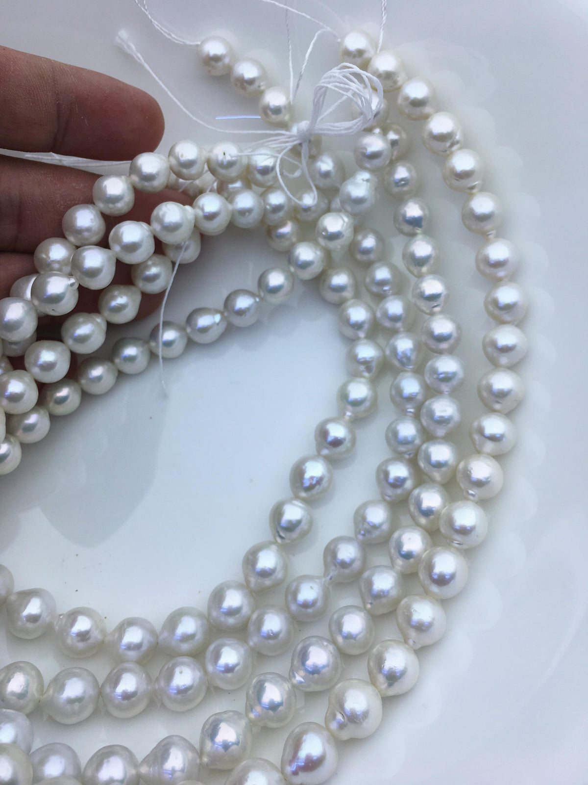 AA+ 9-11mm white short teardrop freshwater pearls, Christmas, for pearl necklace, LR10-T6