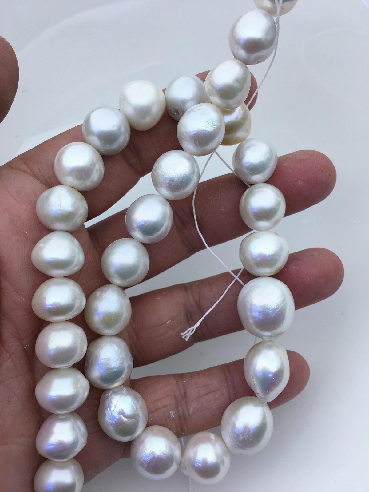 AA+ 12-17mm white big baroque drop Edison Freshwater Pearl,ED12-T2