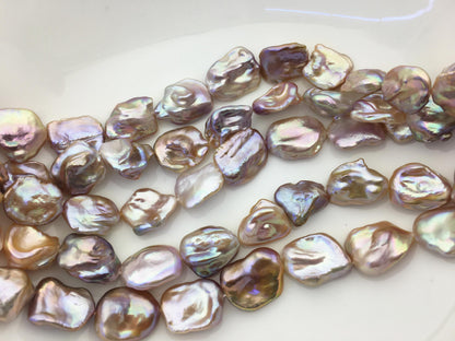 Purple Keshi Freshwater Pearl Strand — 16–19 mm