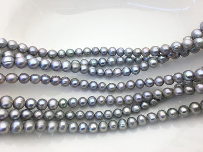 AA+ 8.3-9.2mm gray potato freshwater pearls,CR9-T1