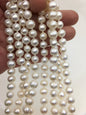 58'' 8mm white potato Freshwater Pearl Necklace,NPN1-049