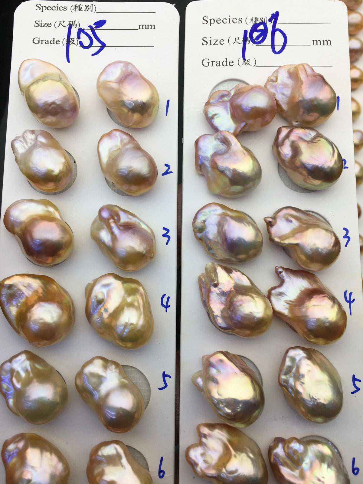 1 pair AAA 13-15mm Natural pink peach Rainbow Flame ball Pearl Pairs - large Baroque freshwater pearl pairs, Fire Ball Pearl, FL15-3A-8-28