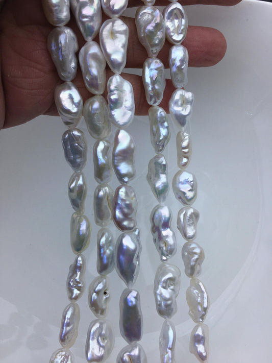 AA+ 9-11mm white long keshi Freshwater Pearl,ZS-200-66