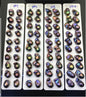 10pairs AAA/AA+ 12-16mm Black Rainbow Flame ball Pearl Pairs,0.9mm top half hole,FL15-3A-8-1