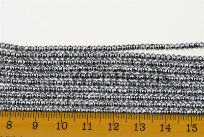 Hematite silver Gray,2x3mm Rondelle Beads,AAA, 200pcs,15.5 inches,G50-B23-002