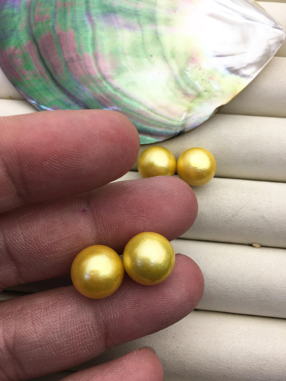 1 pair AA+ 11-12mm yellow round edison pearl stud earrings, S925 Sterling Silver stud earrings, wedding pearl earrings, SE3-T9-37