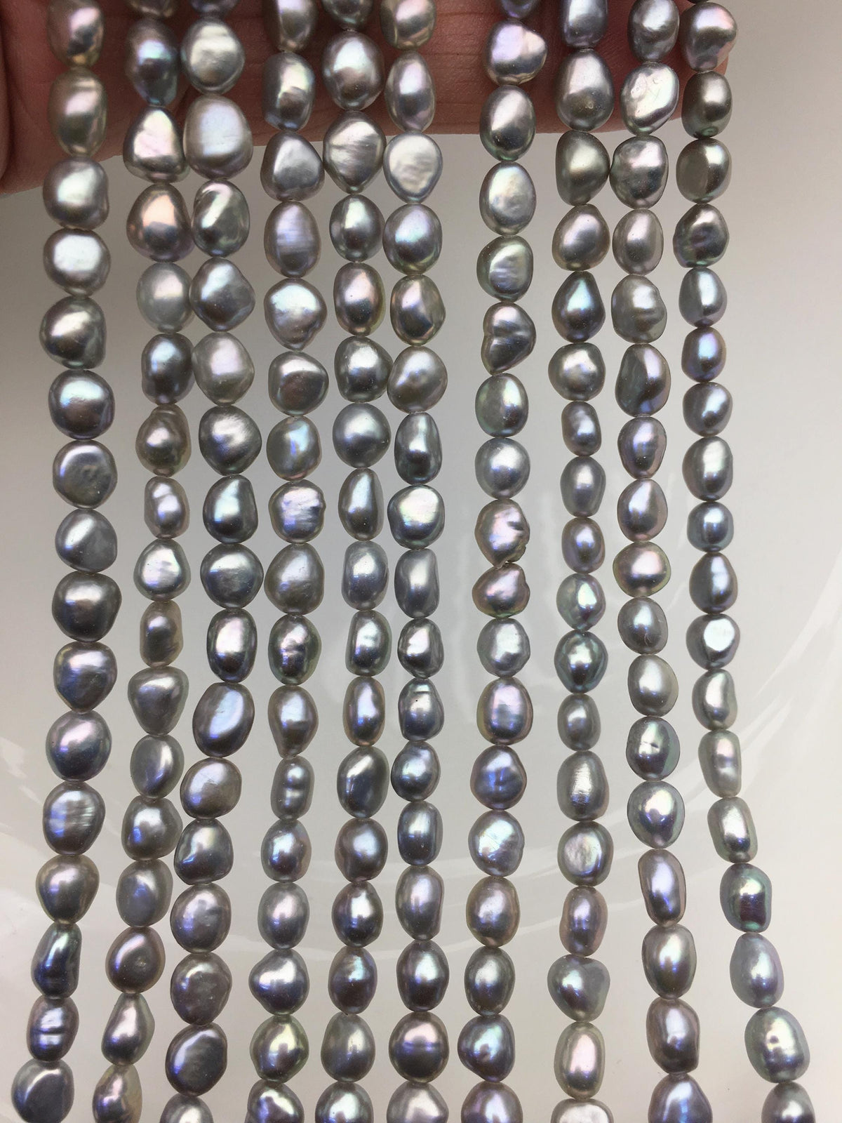 AAA 6-6.5mm gray nugget freshwater pearls,3A baroque pearl,irregular nugget freshwater pearl strand,LM6-3A-20