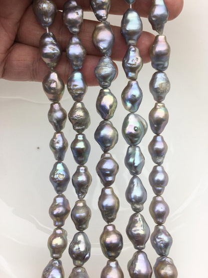 AA+ 10-12mm Gray Baroque Shape Freshwater Pearl,ZS-101-1