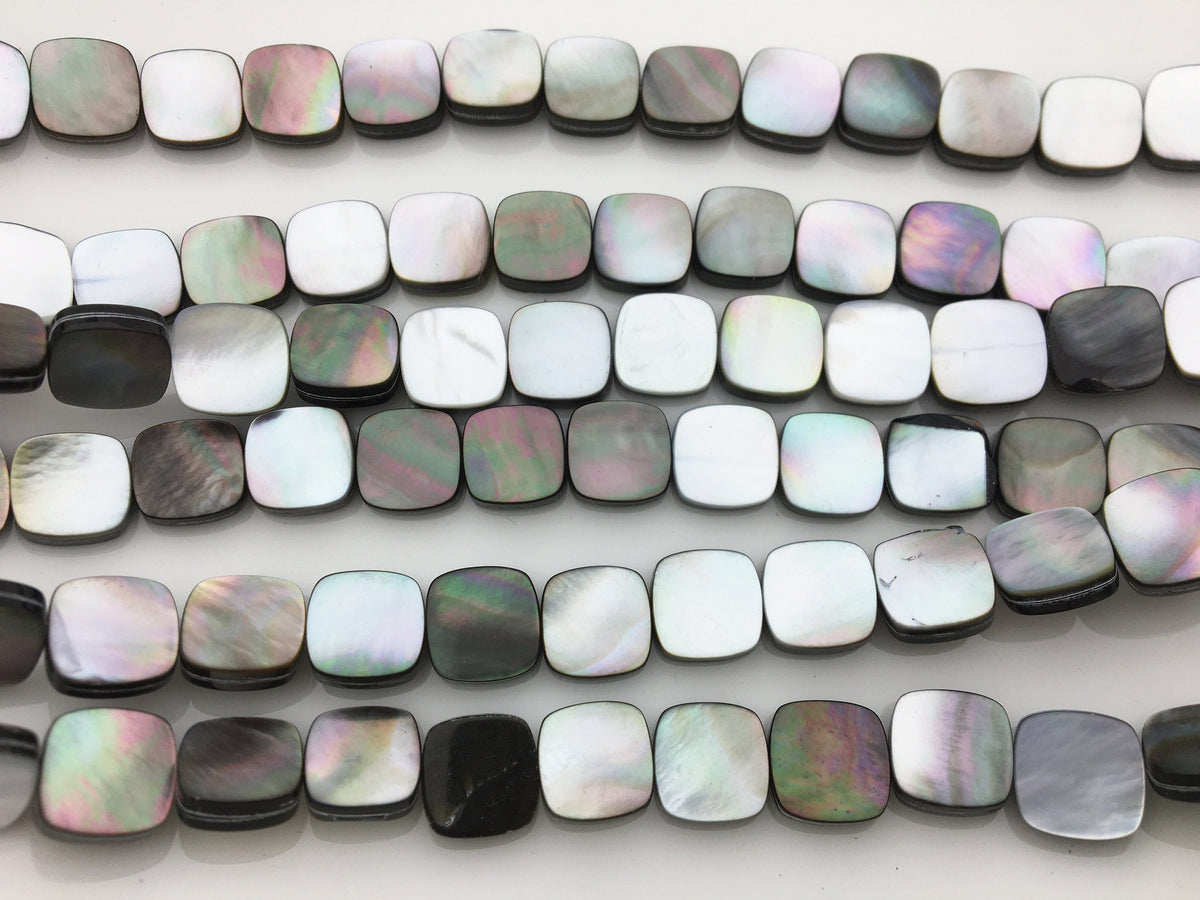 AAA 10-11mm Natural Tahitian Shell Square Shape Loose Beads,GSHE-TH-003