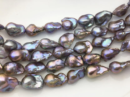 15.5'' AA+ 13-16mm Big Gray flame ball pearl,FL15-2A-5-53