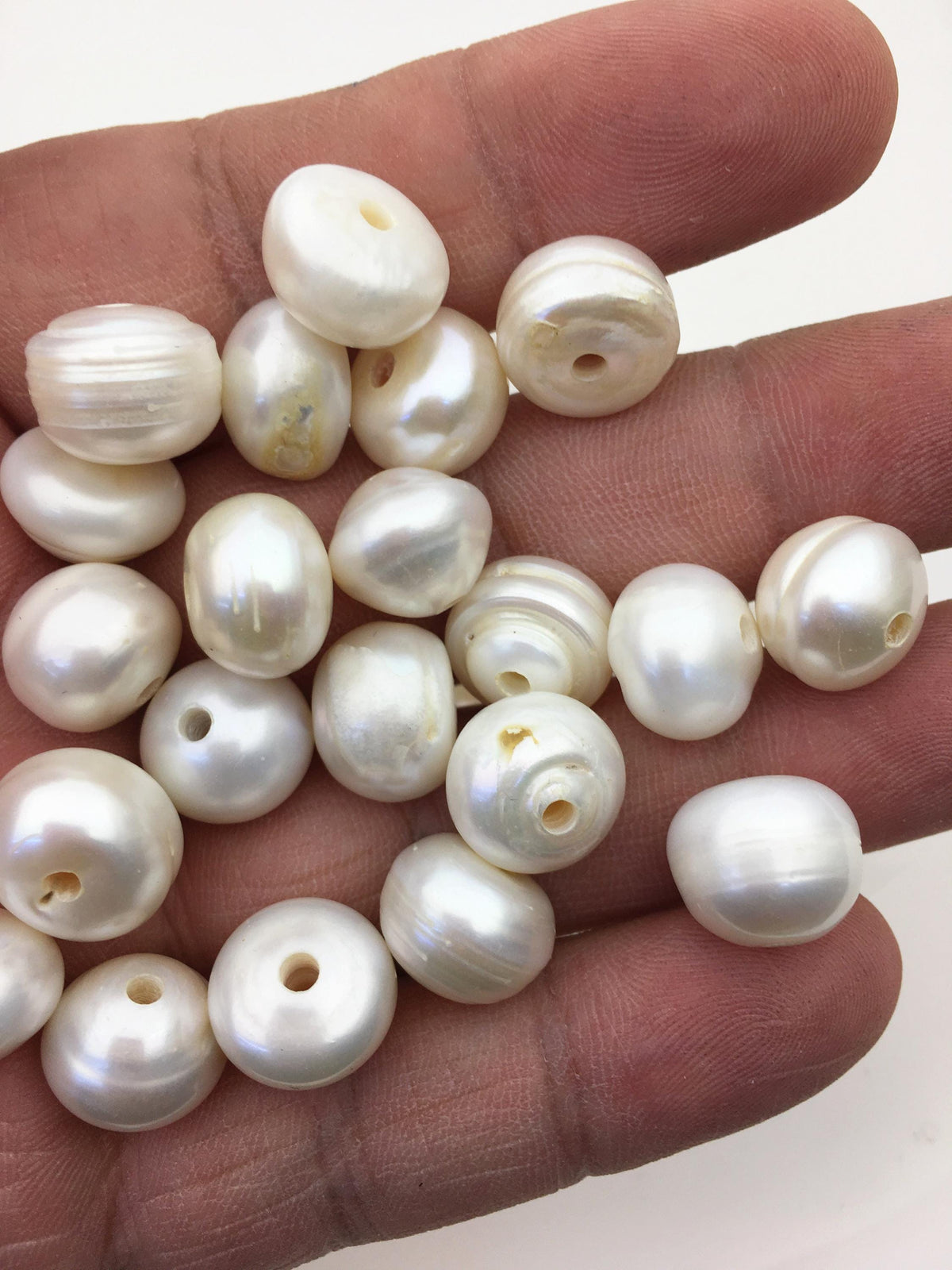 20pcs AA+ 12-13mm Big white button round freshwater pearls, 2.2mm large hole, Rondelle pearl Beads, loose freshwater pearl, SM12-2A-3