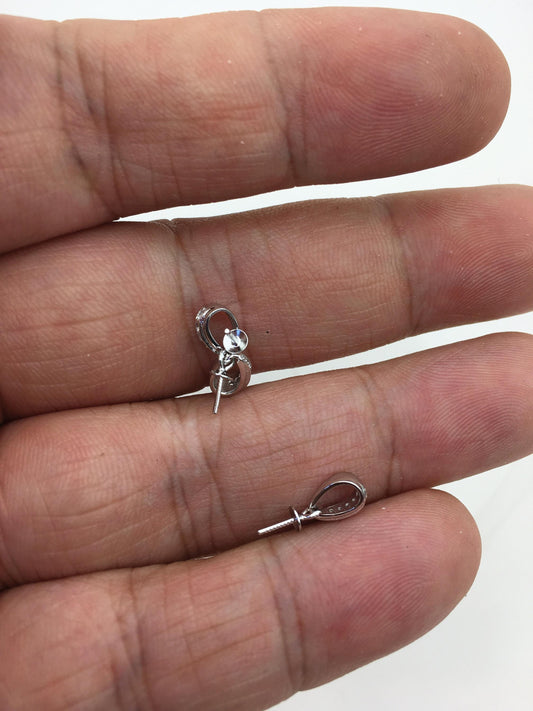 2pcs Cz zircon S925 sterling silver pendant hook, for pendant,for DIY,wholesale,ASL-P-021