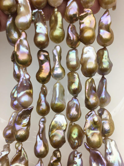 15.5'' AAA 11-14mm Natural Bronze Rainbow flame ball pearl,FL15-3A-7-10