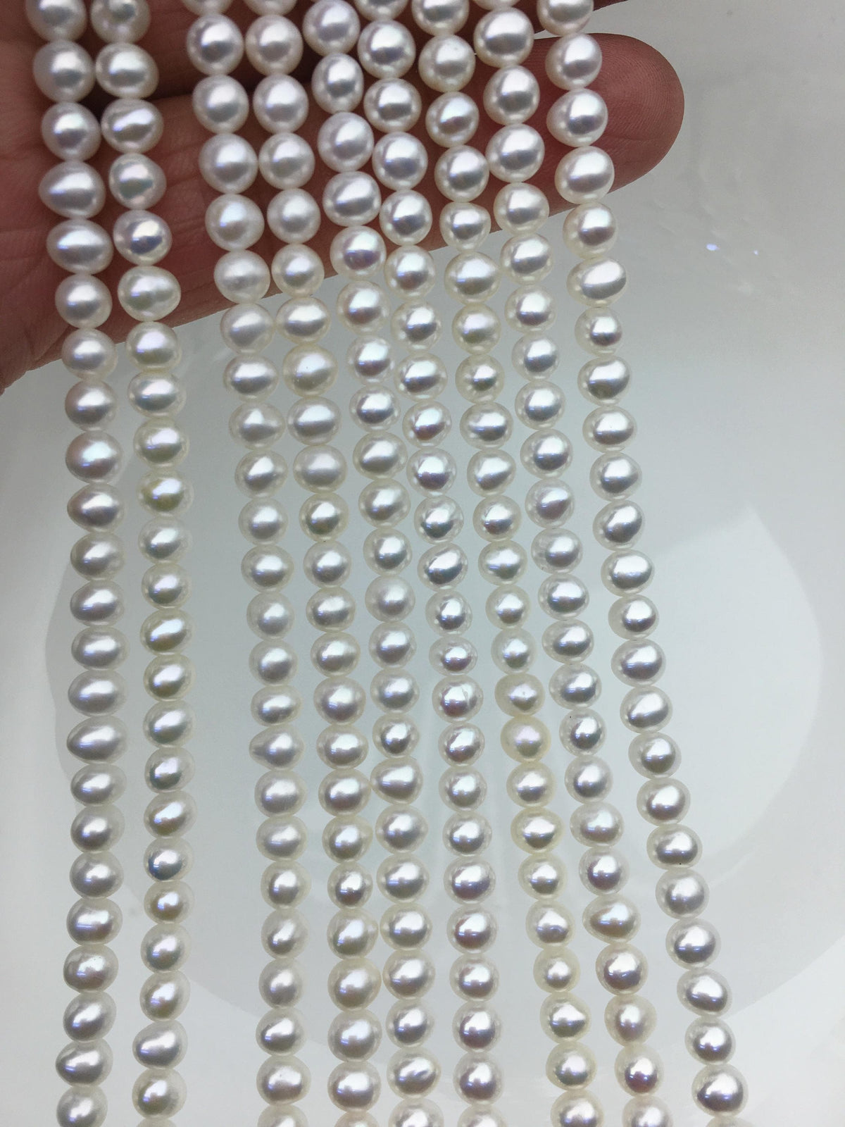 AAA 4.5-5mm white potato pearls,4mm tiny pearl,for pearl necklace,for pearl earrings,Wedding Bride,CR4-3A-2