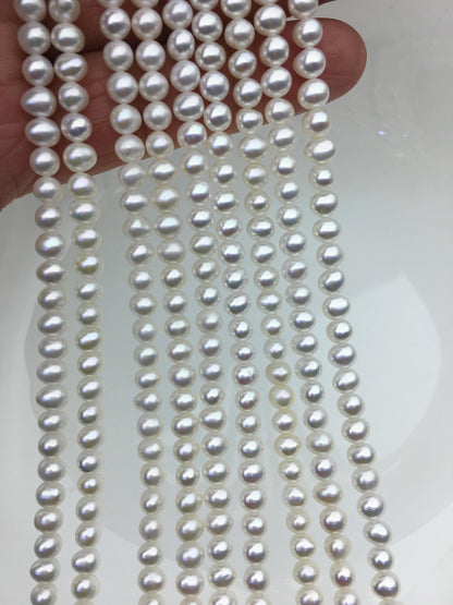 AAA 4.5-5mm white potato pearls,4mm tiny pearl,for pearl necklace,for pearl earrings,Wedding Bride,CR4-3A-2