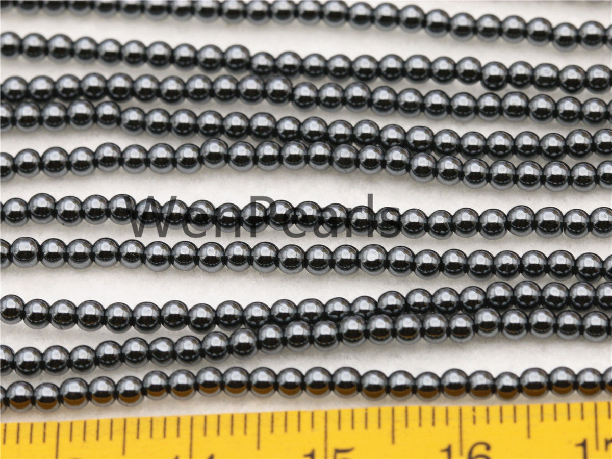 Hematite,2mm Smooth Round,AAA,180 beads,15.5 inches,G50-R2-008