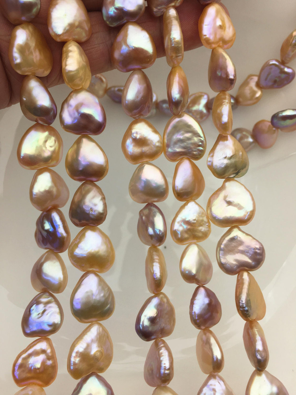 AAA 13-15mm Colorful Big Thick heart Freshwater Pearl,ZS-119-44