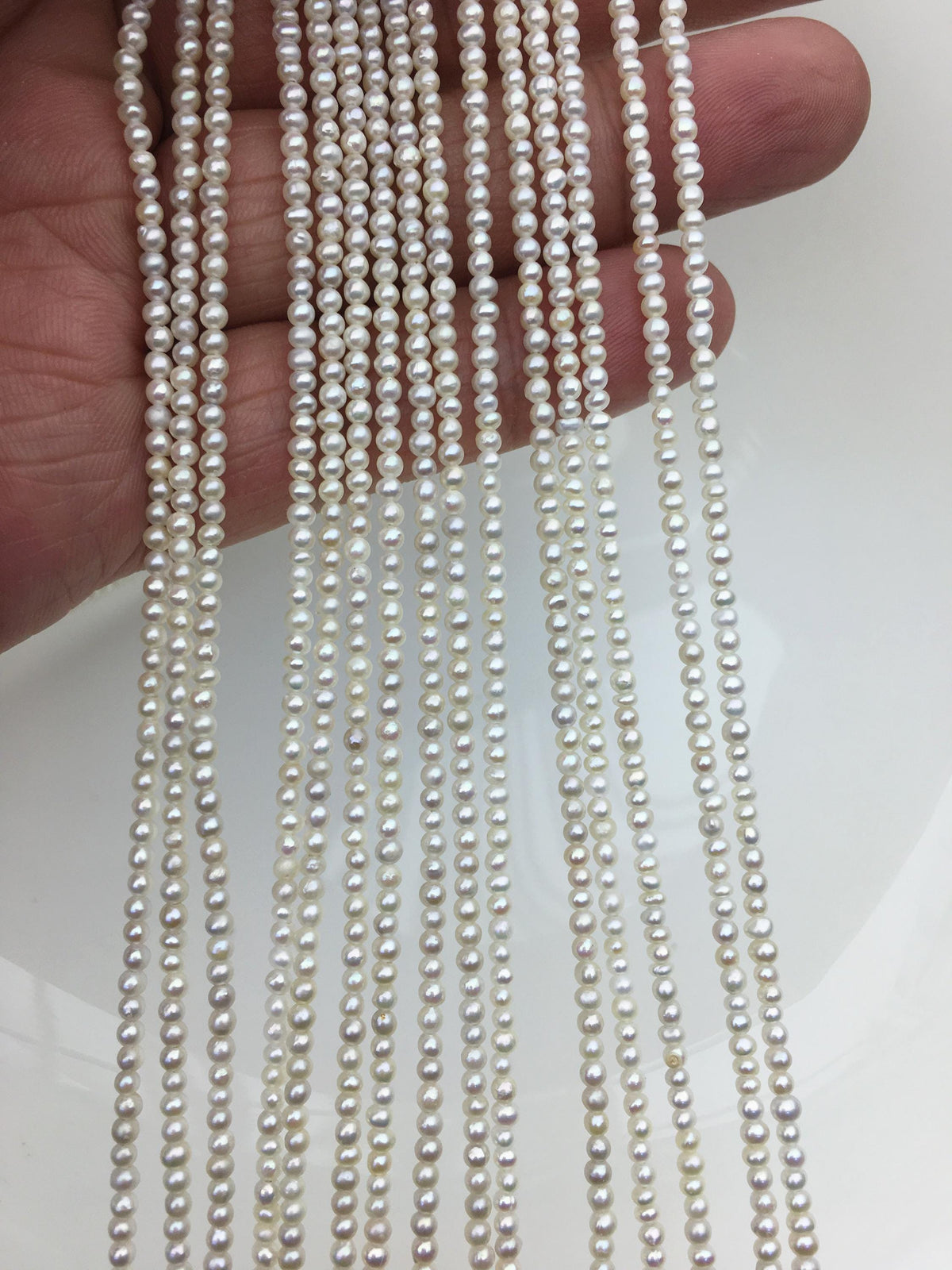 AA+ 2.3-2.5mm white tiny near round seed freshwater pearls, for pearl necklace, loose freshwater pearl, RP2-2A-1
