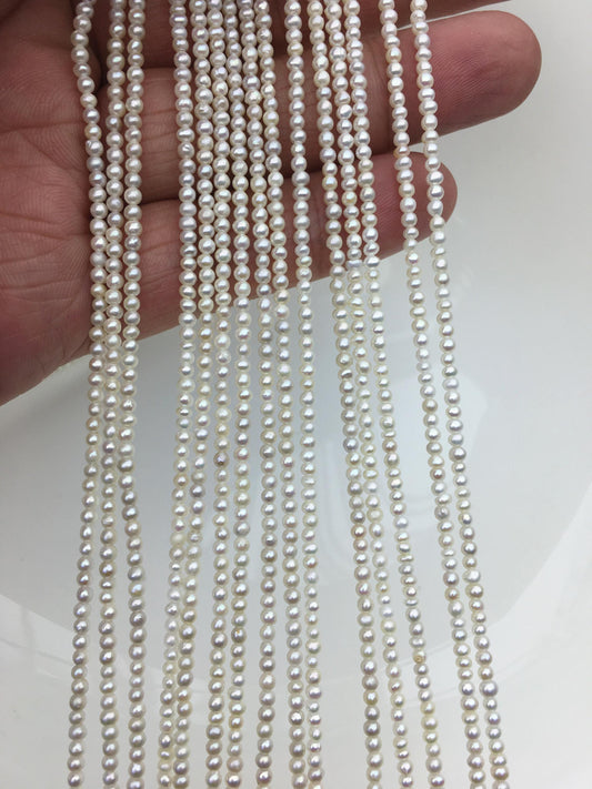 AA+ 2.3-2.5mm white tiny near round seed freshwater pearls, for pearl necklace, loose freshwater pearl, RP2-2A-1