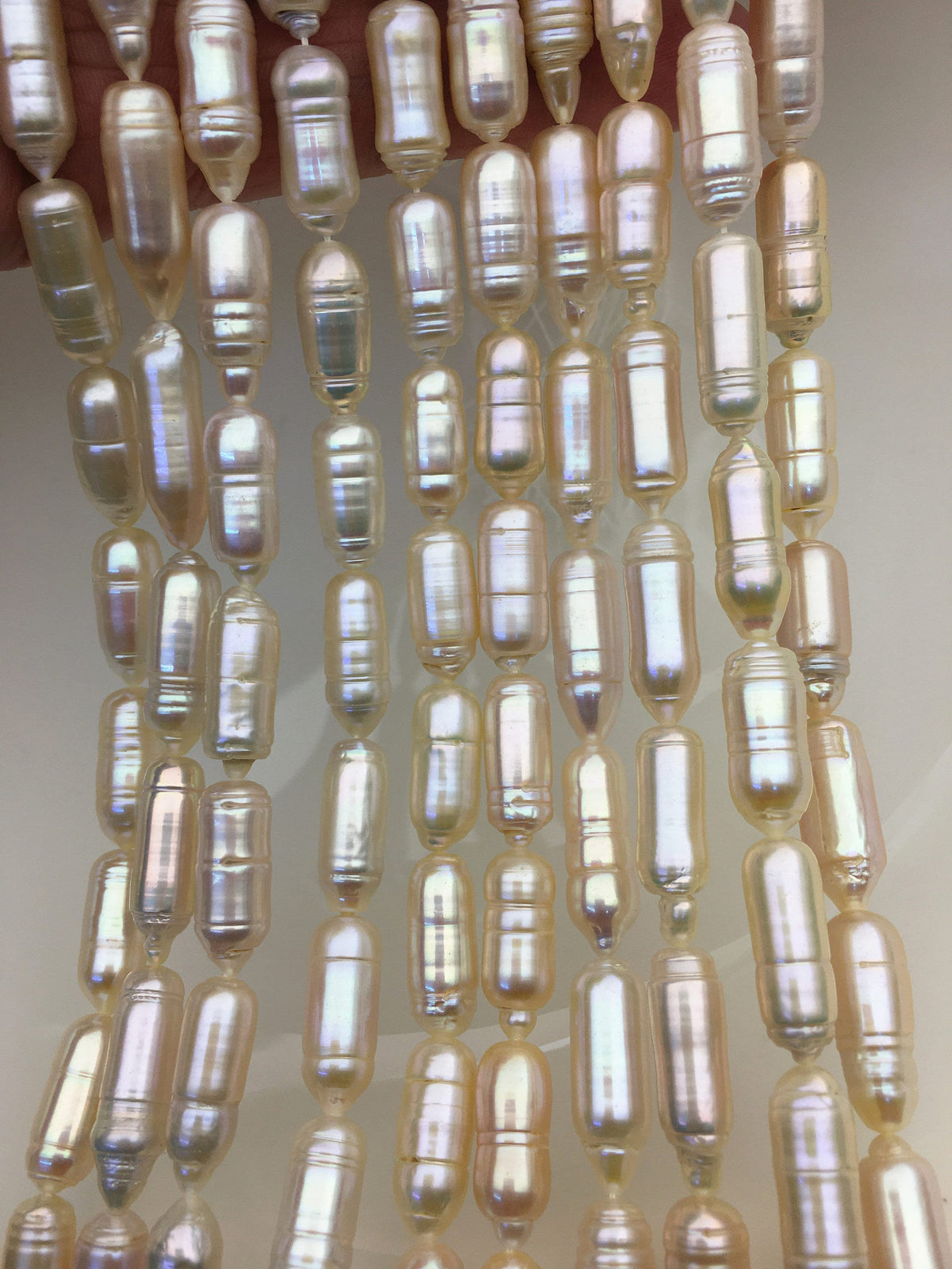 AA+ 7-8x16-20mm Light Purple Cylinder Shape Freshwater Pearl,one full strand,wholesale,ZS-103-18-6