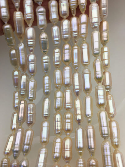AA+ 7-8x16-20mm Light Purple Cylinder Shape Freshwater Pearl,one full strand,wholesale,ZS-103-18-6