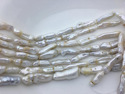 7 strands A 7-11mm white Thick Keshi Biwa Pearl Necklace,ZS-200-120-11