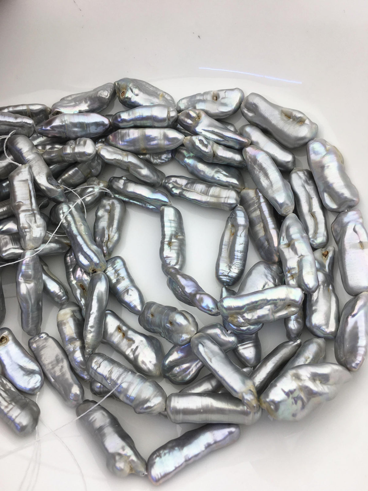 AA 9-12mm Gray Thick Biwa keshi Freshwater Pearl,ZS-200-83