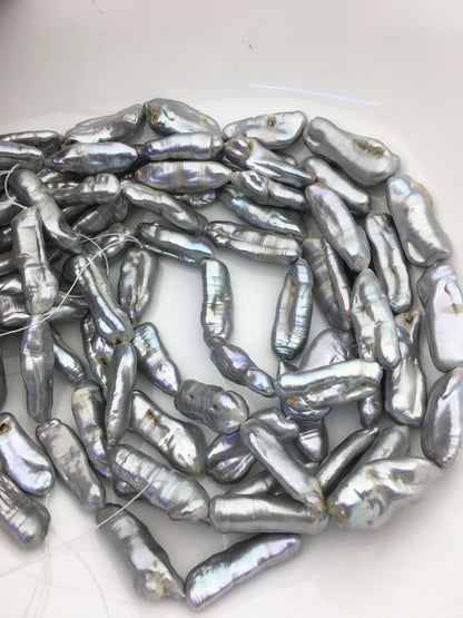 AA 9-12mm Gray Thick Biwa keshi Freshwater Pearl,ZS-200-83